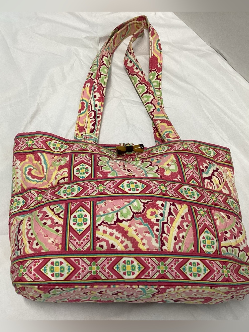 Vera Bradley Pink Multi Quilted Cotton Tote